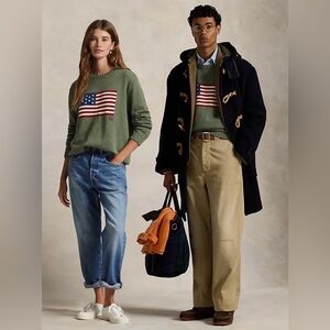polo ralph lauren the iconic flag sweater | size s